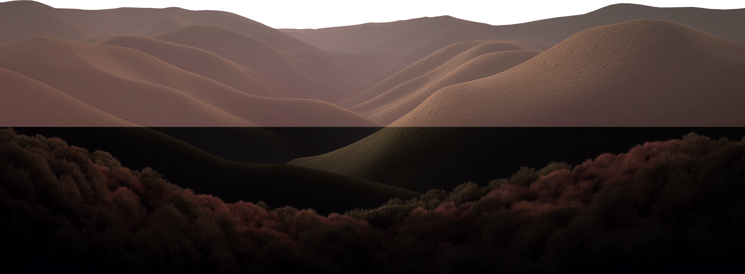 Transparent image of grass hills