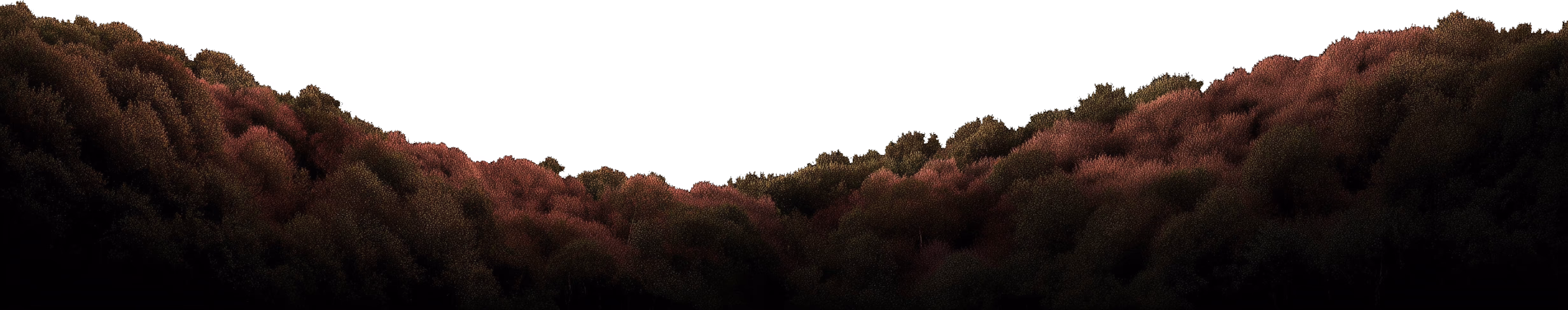 Transparent image of grass hills